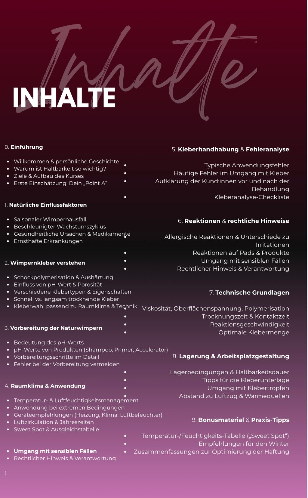 Haltbarkeits E-BOOK | Lashextensions