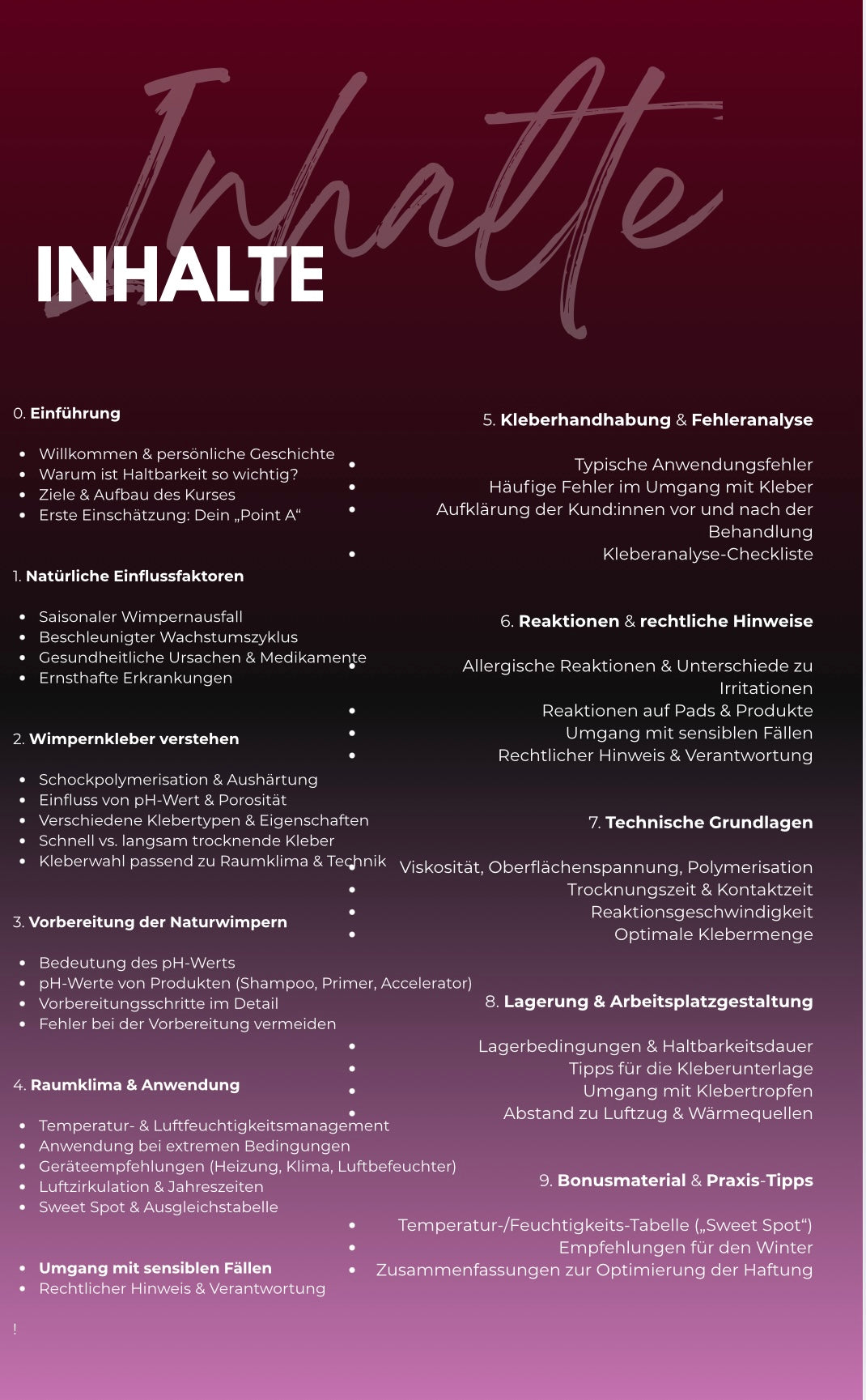 Haltbarkeits E-BOOK | Lashextensions